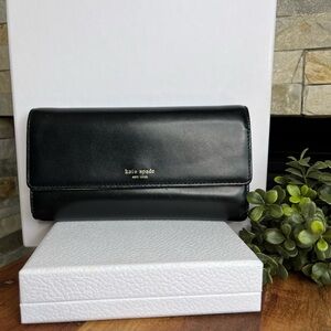 Kate Spade Morgan Flap Continental Black Paten Leather